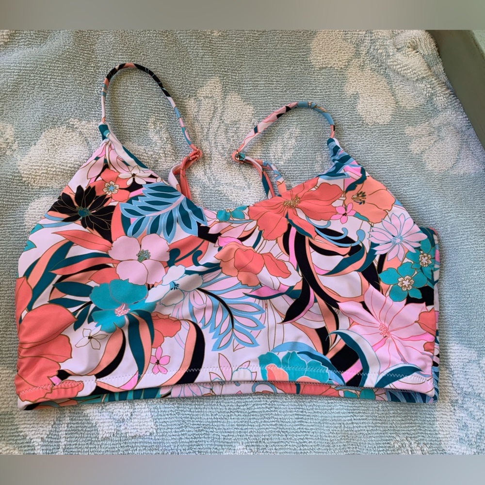 Raisins Floral Bikini Top - Pink and Blue